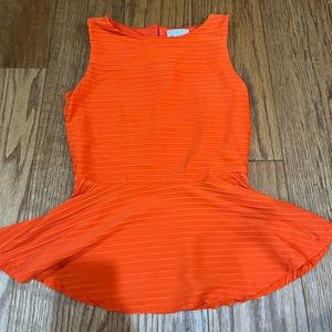 BISOU BISOU Orange Sleeveless Peplum Top